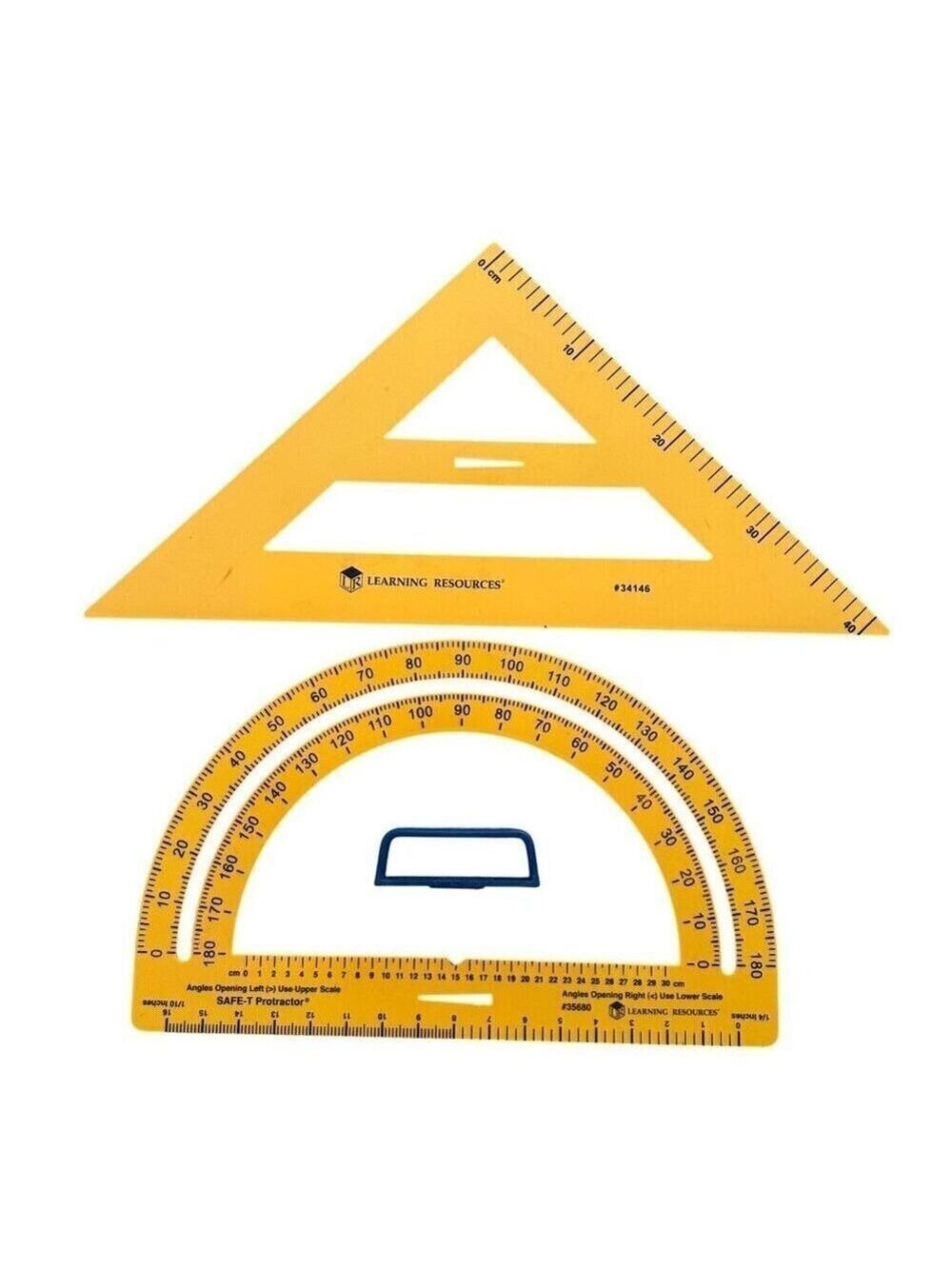 Learning Resources Safe T Protractor Triangle Big Ruler Geometry Tool Homeschool